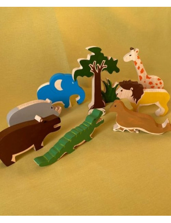 Ahşap Oyuncak Safari Hayvan Set