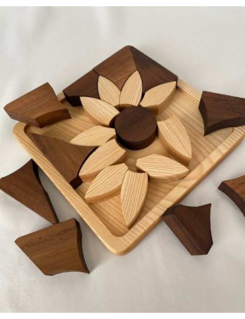 AHŞAP AYÇİÇEĞİ PUZZLE YAPBOZ / EĞİTİCİ MONTESSORİ OYUNCAK