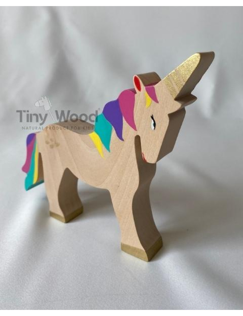  Ahşap Oyuncak Unicorn At Waldorf Unicorn Oyuncak 
